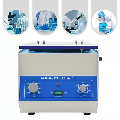100W Lab Centrifuge Hematocrit Microhematocrit High-Speed Centrifuge Heavy Duty • $281