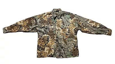 Vintage Cabela's Canvas Camo Button Up Shirt Men’s Size L Advantage USA Made • $28.05