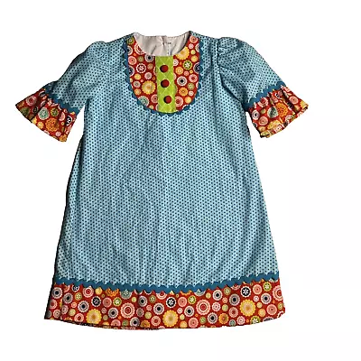 Mulberry Street Colorful Spring Fun Cotton Girls Dress Size 4T • $18