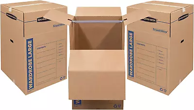3 Pack Large Wardrobe Moving Boxes With Handles 24 X 24 X 40 Inches • $84.99