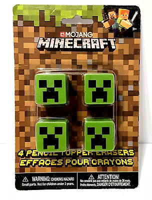 MINECRAFT PENCIL TOPPER ERASERS (4) ~ Birthday Party Supplies Favors Stationery • $6.48