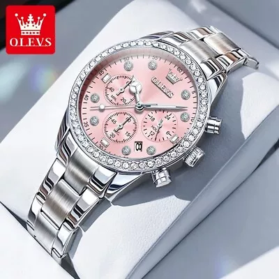 Waterproof Quartz Watch Ladies Luminous OLEVS Luxury Women Date Strap • $29.92