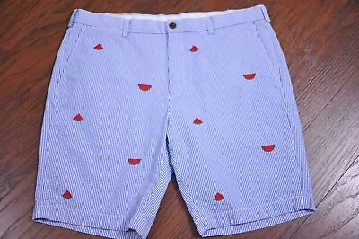 Brooks Brothers Seersucker Embroidered Watermelon Shorts Blue Men's 38 • $0.99