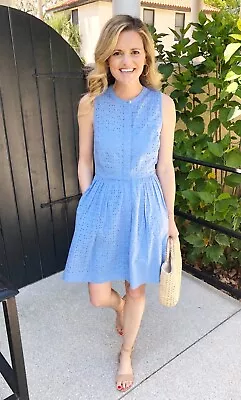 J By J. Crew Size 8 Blue Eyelet Shirt Dress EUC • $35