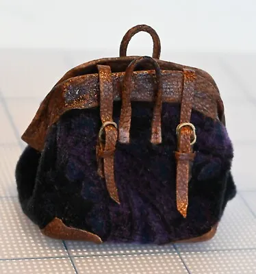 Dollhouse Miniature Carpetbag Luggage Artisan Sylvia Rountree Leather Velvet • $65