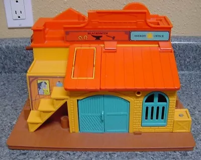 Vintage Western Town Part Fisher Price LP Green Stage Coach Wagon Luggage Fences • $60