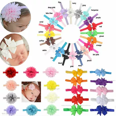 10-20pcs Newborn Baby Headbands Set Elastic Kids Girls Bow Hair Band Headdress • £4.99