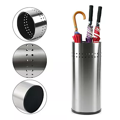 Indoor Entryway Free Standing Drip Umbrella Stand Organizer Silver Umbrella Rack • $40.85