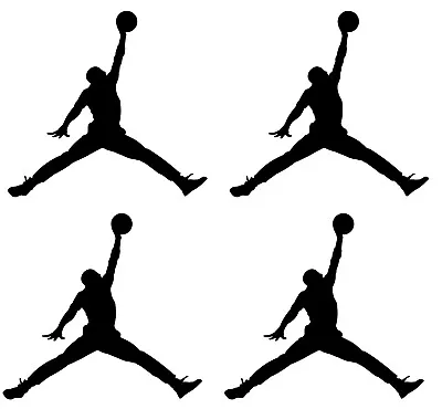 Michael Jordan Jumpman Basketball Sticker Nike Laptop Wall Art Decal - 4 Pack • $8.99