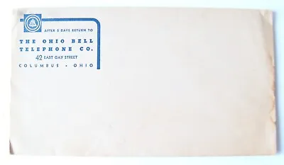 Vintage The Ohio Bell Telephone Co. Envelope - Columbus Ohio • $3