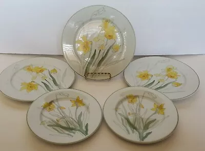 VTG Block Spal Daffodil Watercolor Plate LOT Mary Lou Goertzen Portugal 1983 • $59.99