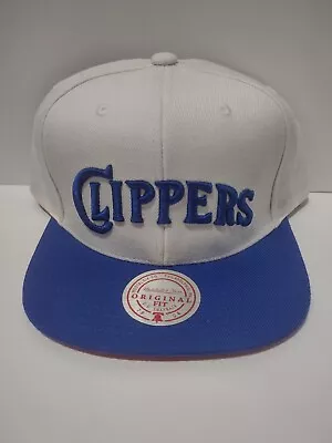 Mitchell & Ness NBA Los Angeles Clippers White / Blue Snapback Hat Cap • $29.99