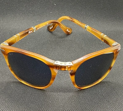 $225 • Buy Persol  Steve Mcqueen  Opal Yellow Blue Fold Sunglasses