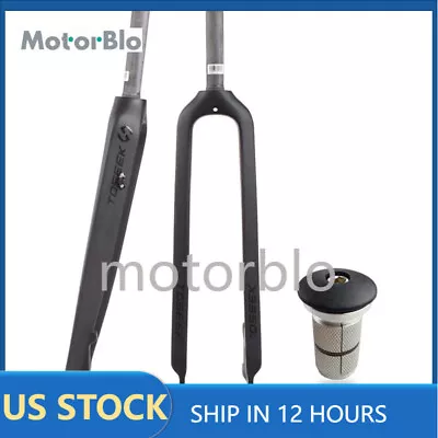 TOSEEK Full Carbon MTB Rigid Fork  Disc Brake Straight Tube QR 100mm 1/8Expander • $99.99