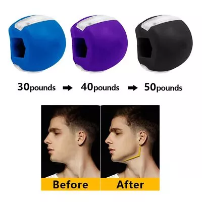 Anti-Wrinkle Toning Facial Ball Jaw Face Neck Trainer Jawline Exerciser Toner • £8.63