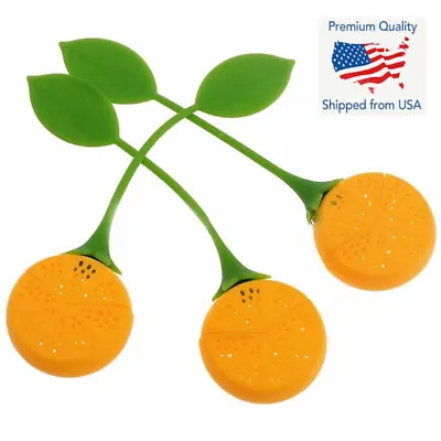 Orange Shape Silicone Leaf Loose Tea Infuser Filter Strainer Ball  • $6.99