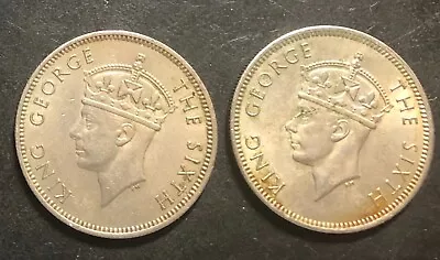 (2) Malaysia - 20 Cents - King George VI -  1948 & 1950 Good Detail - World Coin • $3.59