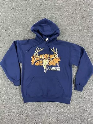 Realtree Sweatshirt Hoodie Adult Large Blue Pullover Sweater Deer Stag Skull Men • $14.50