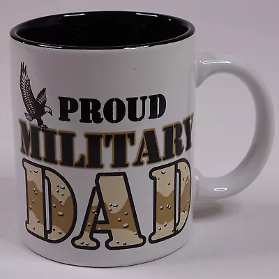 Proud Military Dad Coffee Mug Camo Eagle White Tan & Brown In Color Ceramic Cup • $7.12