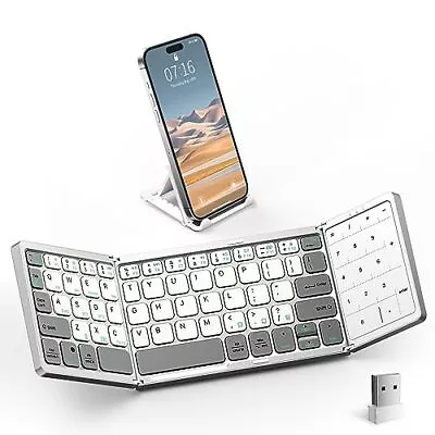 Foldable Bluetooth Keyboard Folding Portable Wireless Keyboard With Touchpad... • $60.88