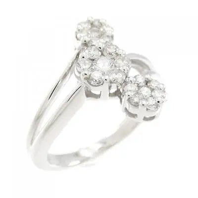 Authentic K18WG Flower Diamond Ring 0.50CT  #270-003-805-4416 • £467.04