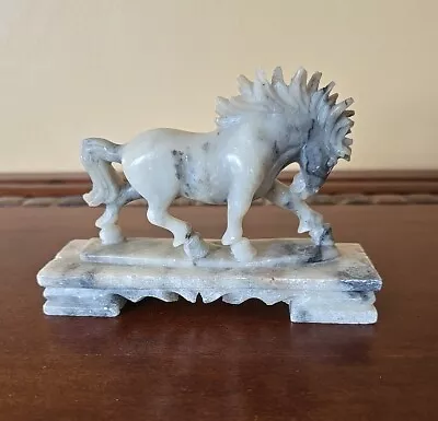 Early 20th Century Chines Soapstone Horse Carved. VINTAGE.  • $63