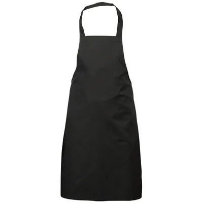 £4.92 • Buy Full Length Cotton Mix Apron Chef Kitchen Bib With Pocket Cooking Cover, BLACK
