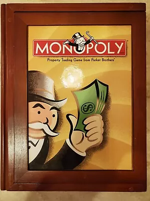 Monopoly Vintage Game Collection Wooden Library Book Shelf Wood Box 2005 Edition • $29.95
