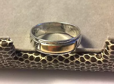 $75 • Buy HANDMADE V.HICKS 14K GOLD STERLING ORNATE WEDDING BAND RING Sz 9 NAVAJO