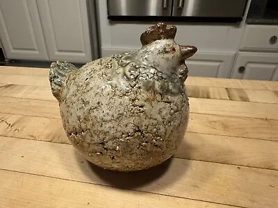 Ceramic Glazed Chicken Hen Rooster Pottery Art Figurine Vintage • $24.99
