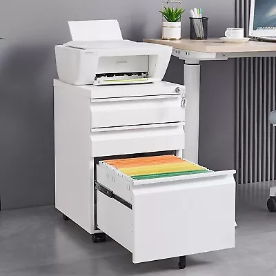 3-Drawer Mobile File Cabinet With Lock For Office Legal/Letter Size • $174.84