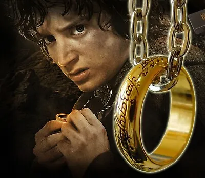 Lord Of The Rings Necklace Ring V1/2 Chain 60cm Stainless Steel Frodo Aragorn • £5.95