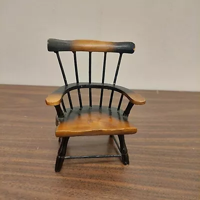 Vtg Miniature Dollhouse Furniture Wooden Windsor Back Chair  • $39.95