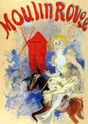 Moulin Rouge Party Vintage French Poster Ceramic Tile Mural Backsplash Medallion • $179