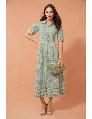 $35.91 • Buy Grace Hill Seersucker Check Maxi Dress Womens Size 16 Clothing  Dresses Maxi