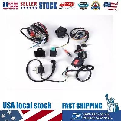 50CC-125CC New ATV Complete Wiring Harness CDI-Stator 6 Coil Pole Ignition-Set • $49.53