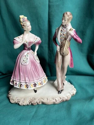 $85 • Buy Vintage Goldscheider Everlast Fine China Figurine Victorian Couple Large