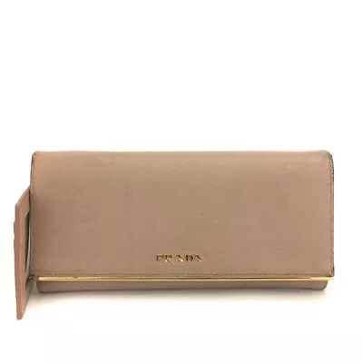 PRADA Logo Saffiano Leather Long Bifold Wallet/9Y0207 • $1