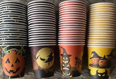 HALLOWEEN PAPER 80 CUPS Disposable Tableware Children's Kids 7oz • £6.99