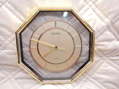 Vintage Mid Century Modern Verichron Wall Clock Rare - Gold And Clear #700674 • $59.99