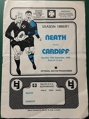 NEATH V CARDIFF RFC Rugby Programme 13th September 1980 The Gnoll Ground • £1.25