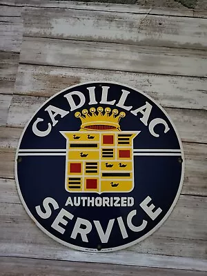 Vintage 1986 Cadillac Authorized Service Ande Rooney  Porcelin Sign Usa • $39.99