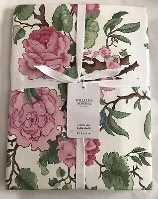 Williams Sonoma Canton Rose Floral Tablecloth Size Round 70  New W/$99.95Tag • $48