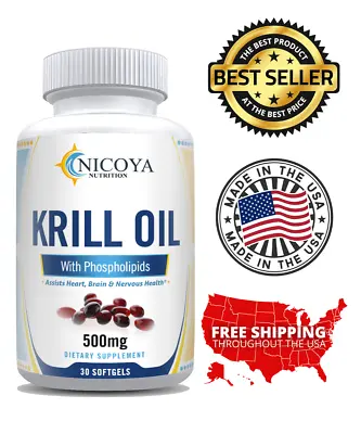 $11.50 • Buy Antarctic Krill Oil 500 Mg With Omega-3, EPA, DHA, And Astaxanthin Supplement