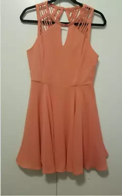 Sparkle & Fade Fit N Flare Dress Size 4 Coral Peach Sleeveless • $8.99