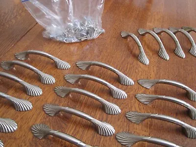 Vintage Cabinet Handles Pulls Drawers And Doors Silver Shell Fan • $2.50