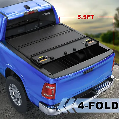 4-Fold Hard Truck Tonneau Cover For 2015-2024 Ford F150 5.5 Feet Bed & Led Lamp • $369.82