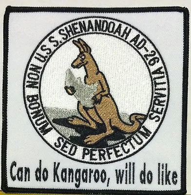 USS SHENANDOAH AD-26 CAN DO KANGAROO WILL DO LIKE Patch   Hook & Loop Fastener • $10.05