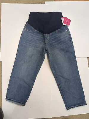 Over Belly Cropped Vintage Straight Maternity Jeans Size 10 - Isabel Maternity • $13.56