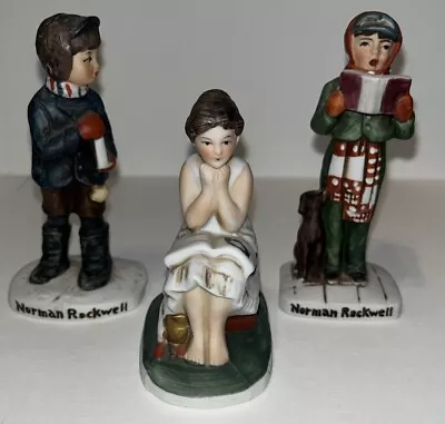 Norman Rockwell Figurines Set Of 3 Children With Books NR202 NR 203 NR204 • $6